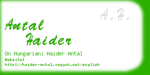 antal haider business card